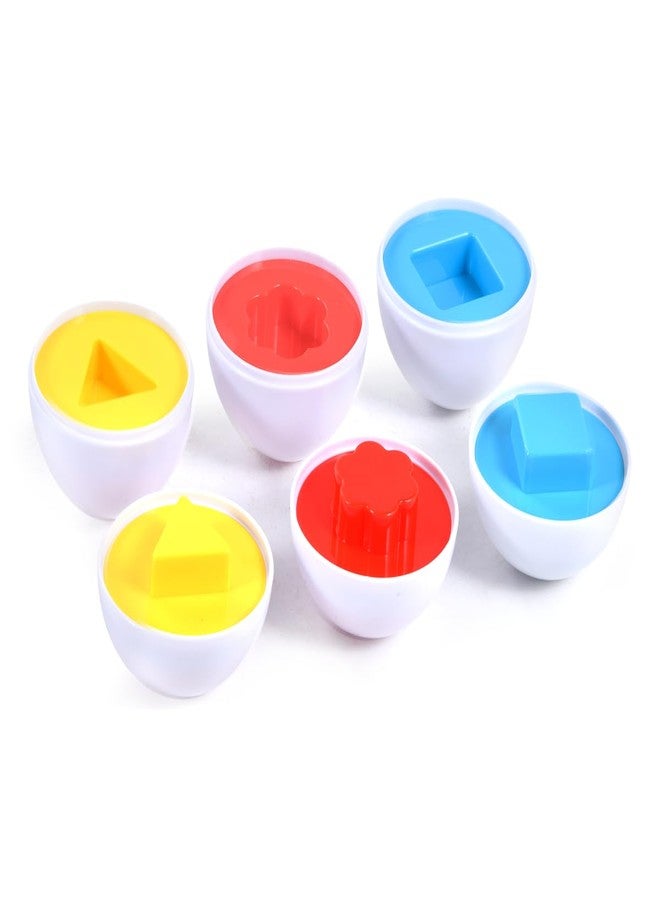 Hhyn Color Shape Matching Eggs for Toddlers, Preschool Learning Educational Sorting Easter Eggs Toys Gift Recognition Skills for Kids Boys Girls, 6 Eggs - Image 3
